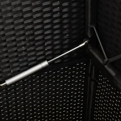 vidaXL - Tuinbank met crème kussens - Zwart poly rattan - 120x50x90.5 cm