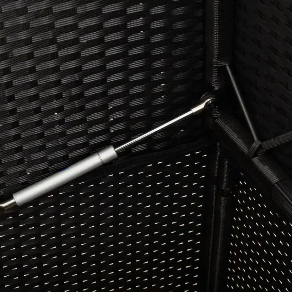 vidaXL - Tuinbank met crème kussens - Zwart poly rattan - 120x50x90.5 cm