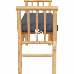 vidaXL - Tuinbank met donkergrijs kussen - Bamboe - 110x37x65 cm