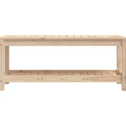 vidaXL - Tuinbank met opbergruimte - Naturel - Massief grenenhout - 108x35x45 cm