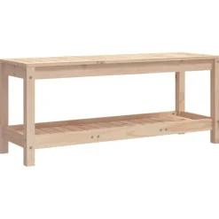 vidaXL - Tuinbank met opbergruimte - Naturel - Massief grenenhout - 108x35x45 cm
