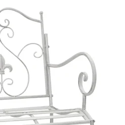 vidaXL - Tuinbank met sprankelend ontwerp - Wit - Staal - 104x54x93 cm