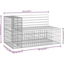 vidaXL - Tuinbank schanskorfontwerp - Massief grenenhout - 122x71x65,5 cm