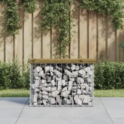 vidaXL - Tuinbank schanskorfontwerp - Geïmpregneerd grenenhout - 63x31.5x42 cm