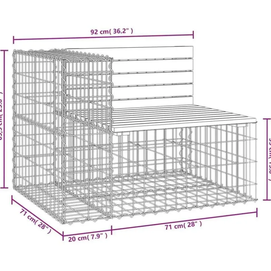 vidaXL - Tuinbank schanskorfontwerp - Massief douglashout - 92x71x65,5 cm