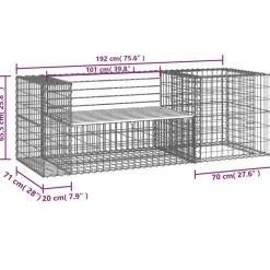 vidaXL - Tuinbank schanskorfontwerp - Massief grenenhout - 192x71x65,5 cm