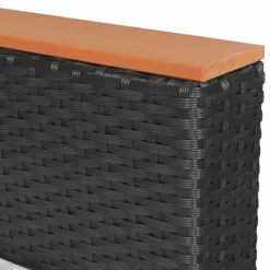 vidaXL - Tuinbank Set - Zwart - Poly rattan