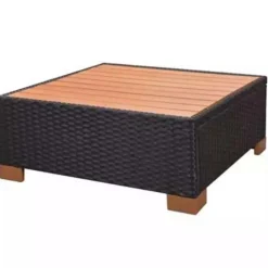 vidaXL - Tuinbank Set - Zwart - Poly rattan