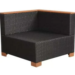 vidaXL - Tuinbank Set - Zwart - Poly rattan