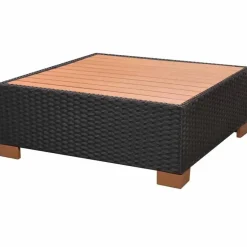 vidaXL - Tuinbank Set - Zwart - Poly rattan