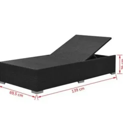 vidaXL - Tuinbank Set - Zwart - Poly rattan