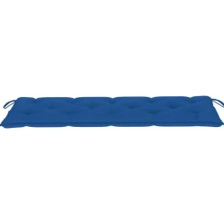 vidaXL - Tuinbank stapelbaar met blauw kussen - Teakhout - 159x57.5x90 cm