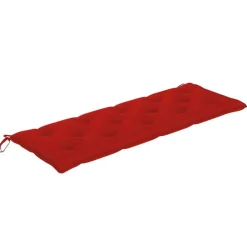 vidaXL - Tuinbank stapelbaar met rood kussen - Teakhout - 159x57.5x90 cm