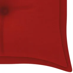 vidaXL - Tuinbank stapelbaar met rood kussen - Teakhout - 159x57.5x90 cm