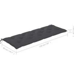 vidaXL - Tuinbank stapelbaar met antraciet kussen - Teakhout - 159x57.5x90 cm