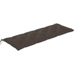 vidaXL - Tuinbank stapelbaar met taupe kussen - Teakhout - 159x57.5x90 cm