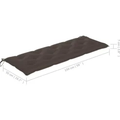 vidaXL - Tuinbank stapelbaar met taupe kussen - Teakhout - 159x57.5x90 cm