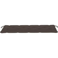 vidaXL - Tuinbank stapelbaar met taupe kussen - Teakhout - 159x57.5x90 cm