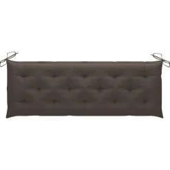 vidaXL - Tuinbank stapelbaar met taupe kussen - Teakhout - 159x57.5x90 cm