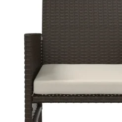 vidaXL - Tuinbank tweezits - Bruin - Poly rattan - Met tafeltje en krukken