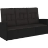 vidaXL - Tuinbank Verstelbare met kussens - Zwart - poly rattan - 173x62x95 cm