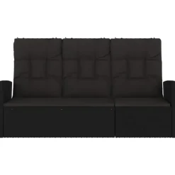 vidaXL - Tuinbank Verstelbare met kussens - Zwart - poly rattan - 173x62x95 cm