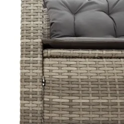 vidaXL - tuinbank voor 5 met kussens grijs poly rattan 3 stuks