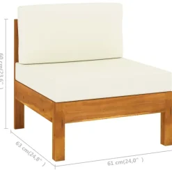 vidaXL - Tuinbank 4-zites - Wit - Acaciahout - Met kussens