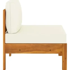 vidaXL - Tuinbank 4-zites - Wit - Acaciahout - Met kussens