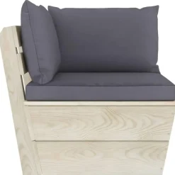 vidaXL - Tuinbank 2-zits - Antraciet - Met kussens