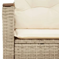 vidaXL - Tuinbank 2-zits - Beige - Poly rattan - Met kussens