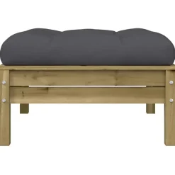 vidaXL - Tuinbank 2-zits - Bruin - Hout - Met kussens en voetenbank