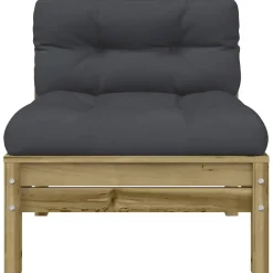 vidaXL - Tuinbank 2-zits - Bruin - Hout - Met kussens en voetenbank