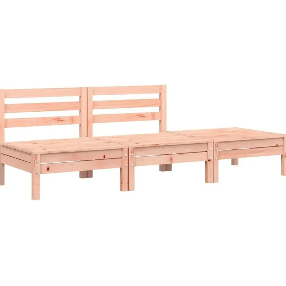 vidaXL - Tuinbank 2-zits - Bruin - Hout - Met kussens en voetenbank