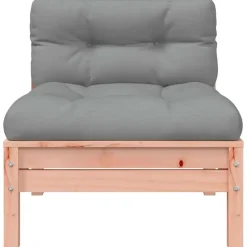 vidaXL - Tuinbank 2-zits - Bruin - Hout - Met kussens en voetenbank