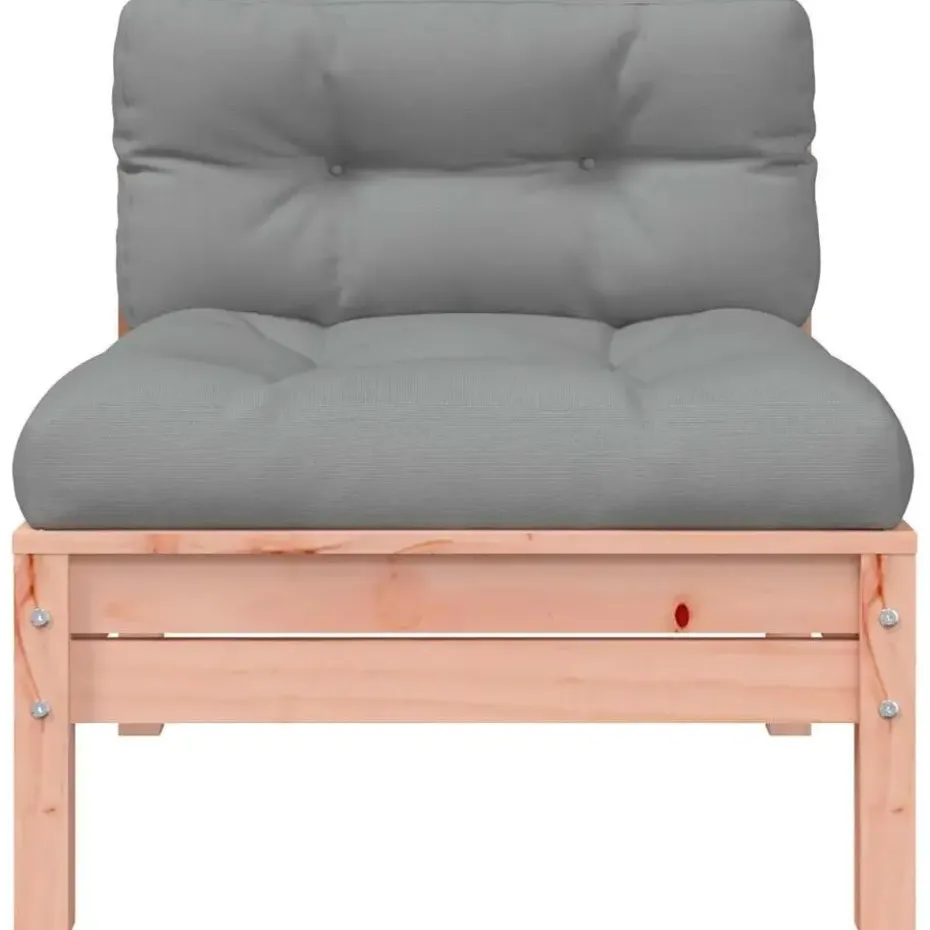 vidaXL - Tuinbank 2-zits - Bruin - Hout - Met kussens en voetenbank