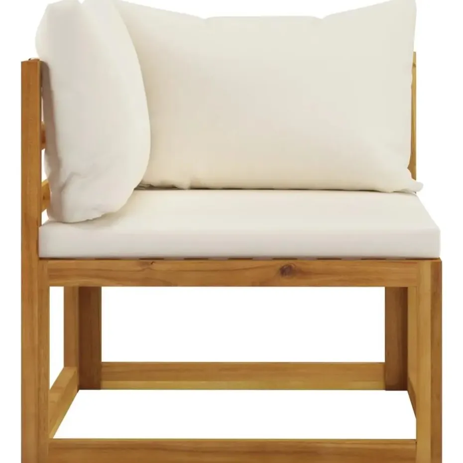 vidaXL - Tuinbank 3-zits - Crème - Acaciahout - Met kussens