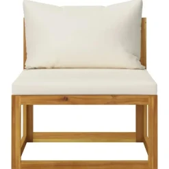 vidaXL - Tuinbank 3-zits - Crème - Acaciahout - Met kussens