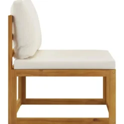 vidaXL - Tuinbank 3-zits - Crème - Acaciahout - Met kussens