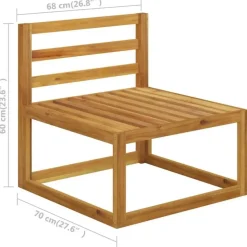 vidaXL - Tuinbank 4-zits - Crème - Acaciahout - Met kussens