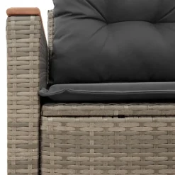 vidaXL - Tuinbank 2-zits - Grijs - Poly rattan - Met kussens