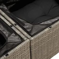 vidaXL - Tuinbank 2-zits - Grijs - Poly rattan - Met kussens