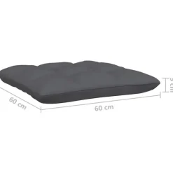 vidaXL - Tuinbank 2-zits - Zwart - Grenenhout - Met antraciet kussens