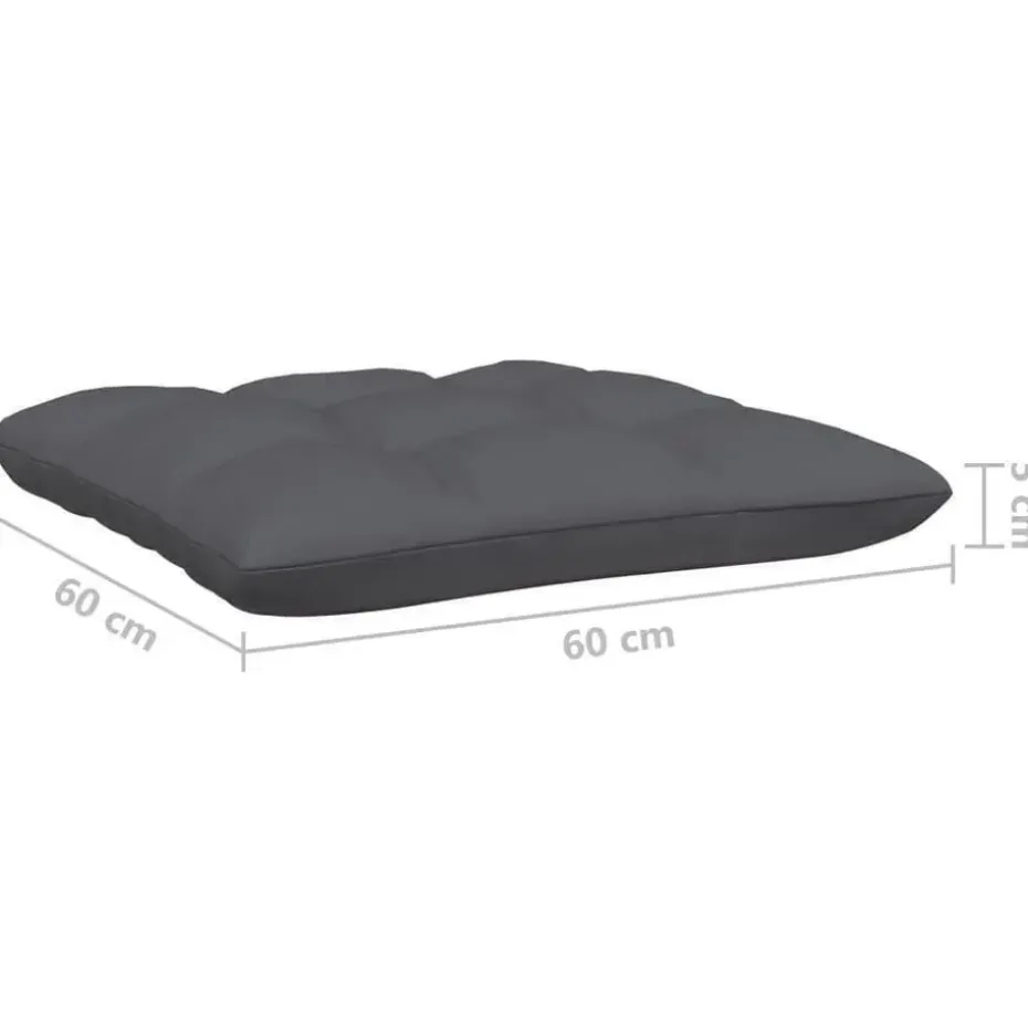 vidaXL - Tuinbank 2-zits - Zwart - Grenenhout - Met antraciet kussens