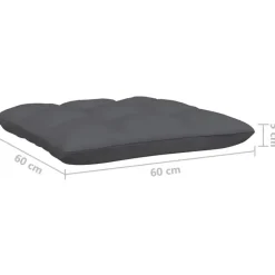 vidaXL - Tuinbank 2-zits - Zwart - Grenenhout - Met antraciet kussens