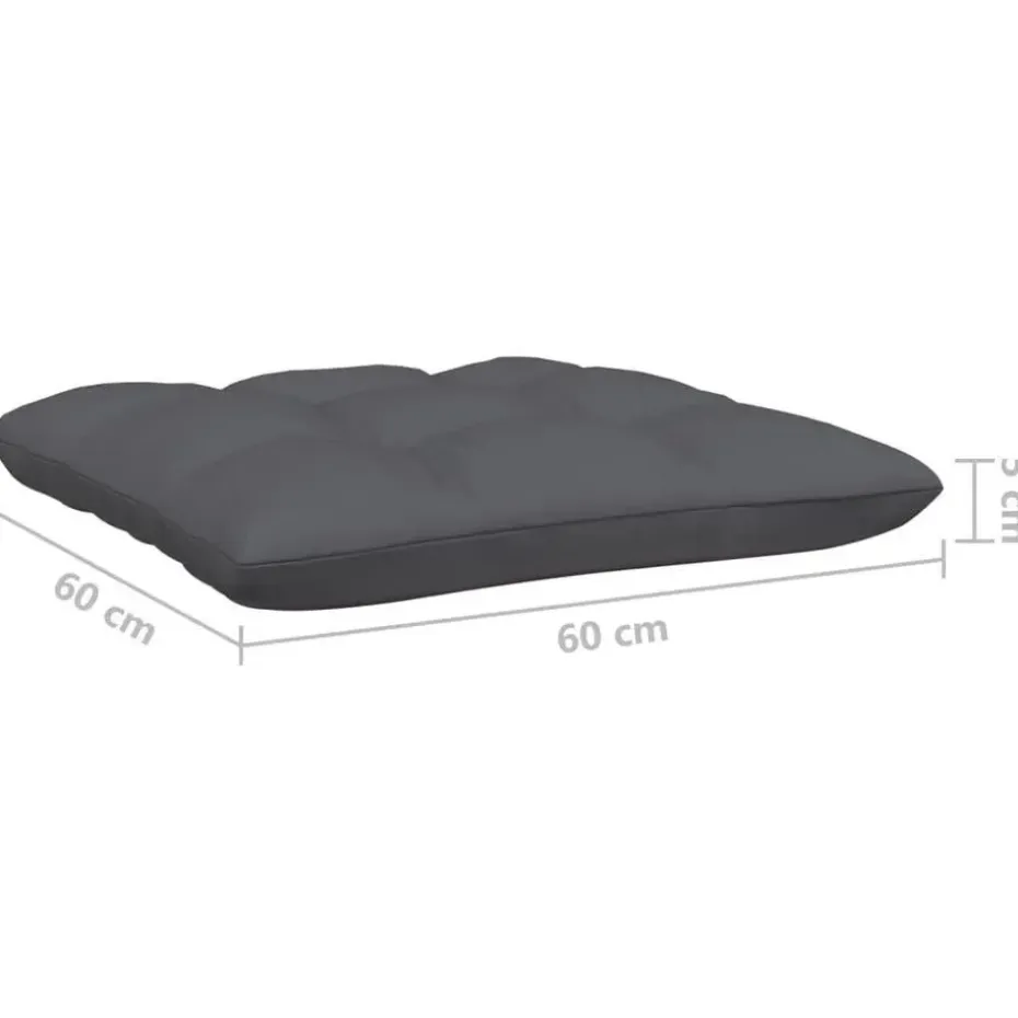 vidaXL - Tuinbank 2-zits - Zwart - Grenenhout - Met antraciet kussens