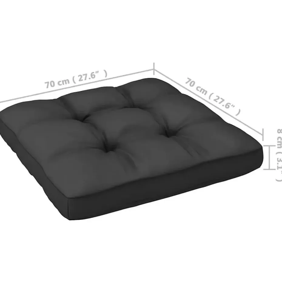 vidaXL - Tuinbank 2-zits - Zwart - Grenenhout - Met kussens