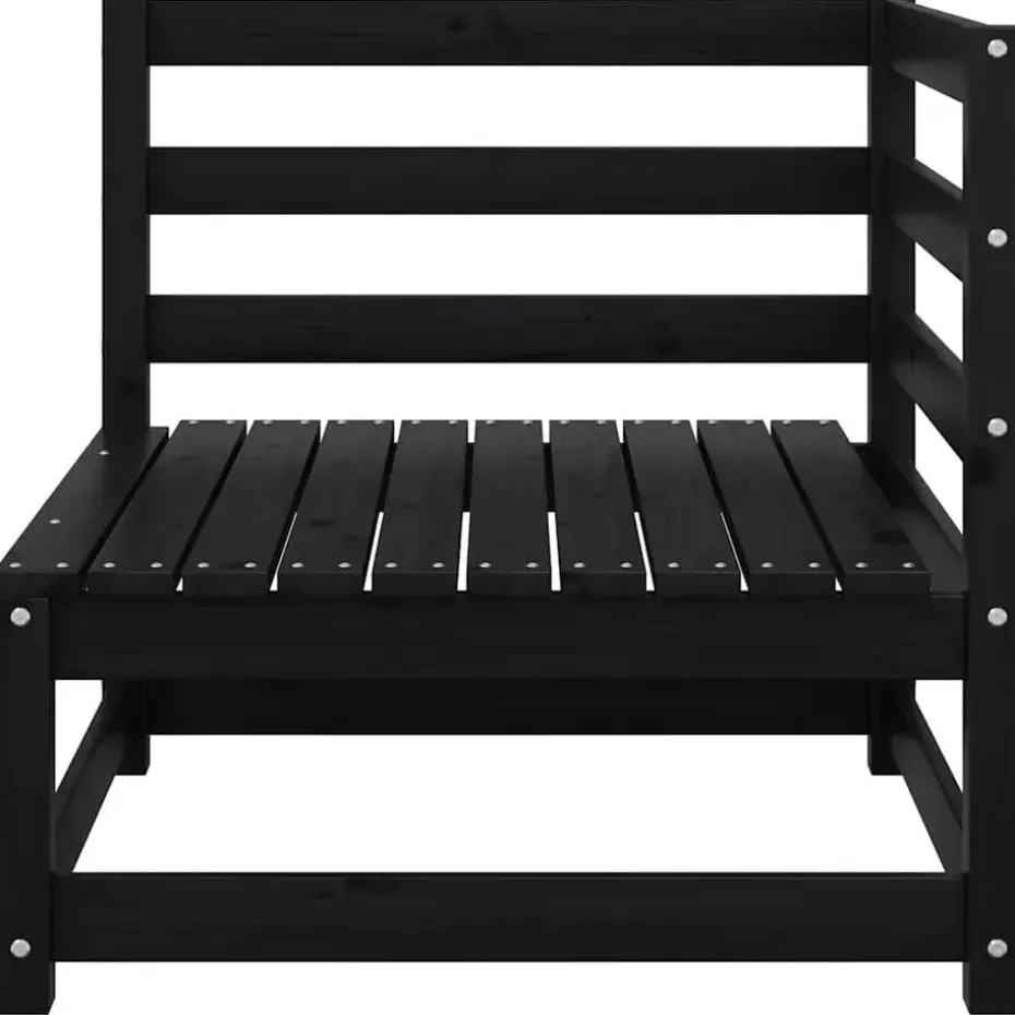 vidaXL - Tuinbank 2-zits - Zwart - Grenenhout - Met kussens