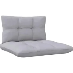 vidaXL - Tuinbank 2-zits- Grijs - Grenenhout - Met kussens