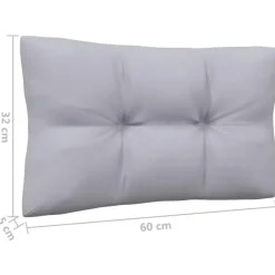 vidaXL - Tuinbank 2-zits- Grijs - Grenenhout - Met kussens